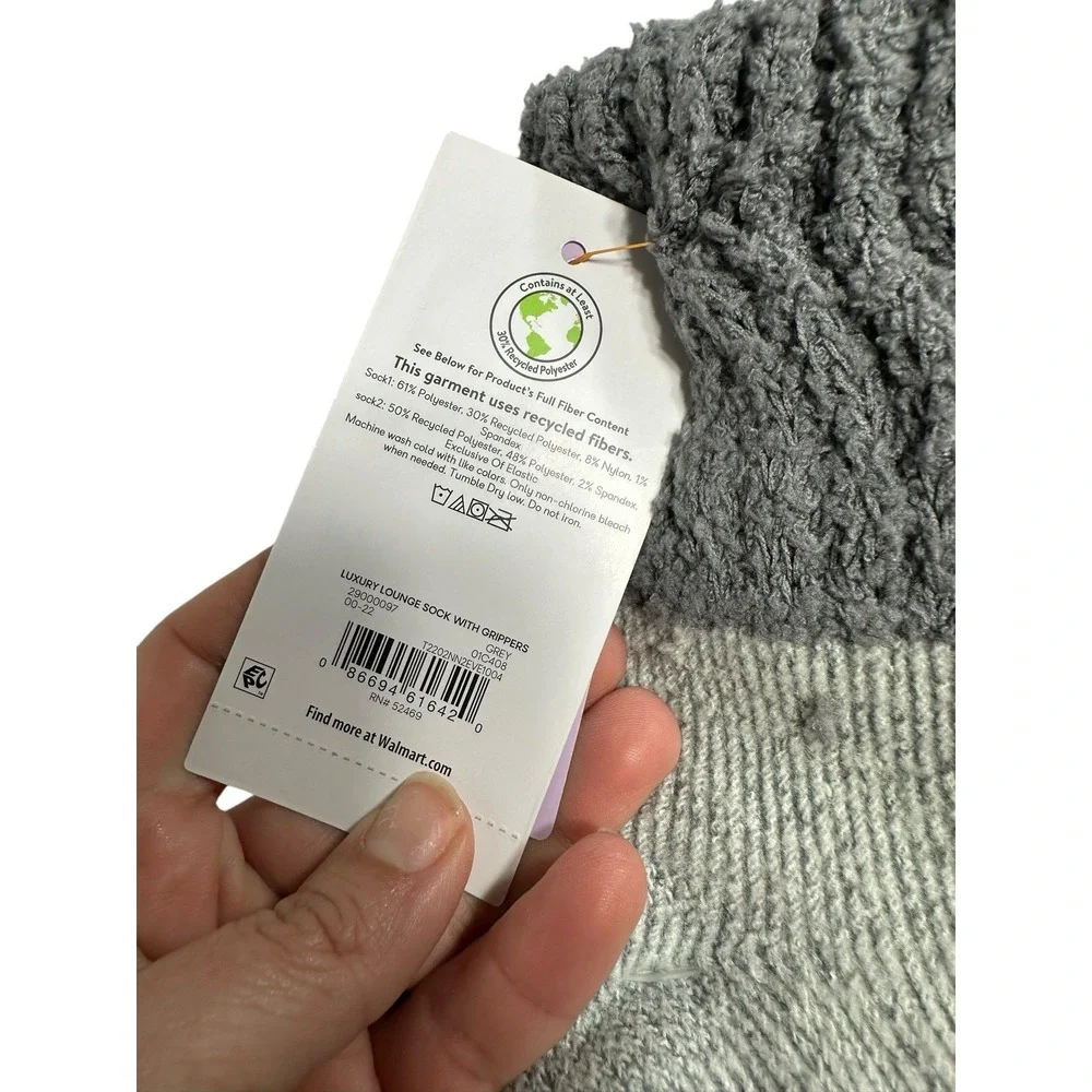 joyspun womens crew slipper socks with grippers 2 pairs grey size 4-10‎
